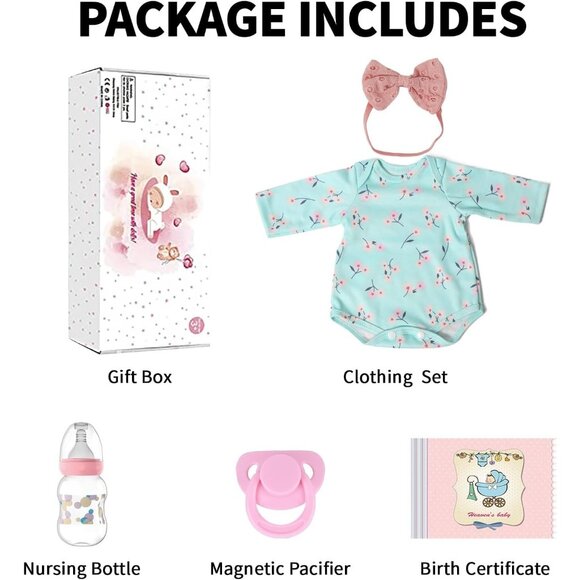 🆕17Inch Full Cloth Body With Vinyl Limbs Baby Doll Baby Girl Realistic Doll - Picture 9 of 9